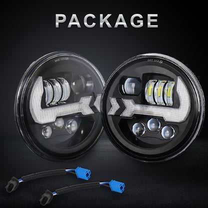 OVOVS 7 Inch Round Front Headlights With DRL Turn Signal Lamp For Jeep Wrangler