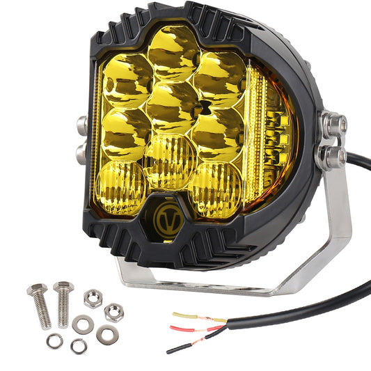 OVOVS Yellow Lens 50W LED Off Road Work Light For 4x4 Truck