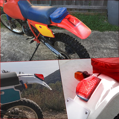 OVOVS LED Tail Light Rear Brake Light with White License Plate For Dirt Bike Honda XR650L